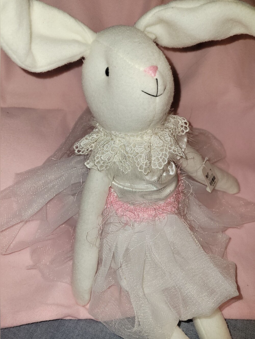 22-inch Pier 1 Imports Retired White Ballerina Bunny Plush Shelf Sitter Tutu NWT